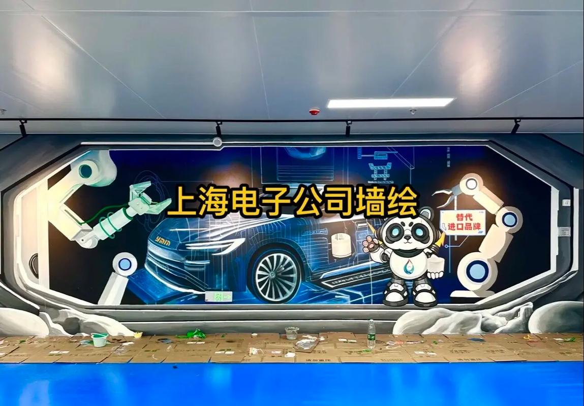 上海墙绘壁画电子产品公司背景墙彩绘壁画.上海墙绘电子ai科技